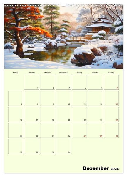 Produktbild: Im japanischen Garten. Zauberhafte Illustrationen (Wandkalender 2026 DIN A2 hoch), CALVENDO Monatskalender