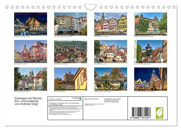 Produktbild: Esslingen am Neckar. Ein- und Ausblicke von Andreas Voigt (Wandkalender 2026 DIN A4 quer), CALVENDO Monatskalender
