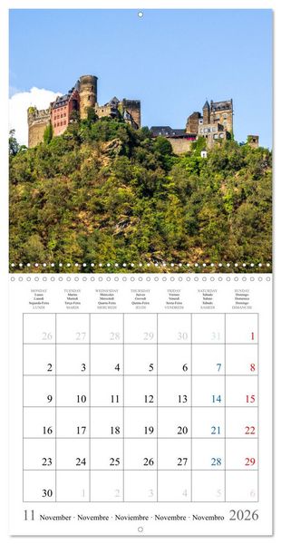 Produktbild: German castles and palaces on the Upper Middle Rhine Part One (Wall Calendar 2026 12 &times; 12 Inch) CALVENDO 12 Month Wall Calendar