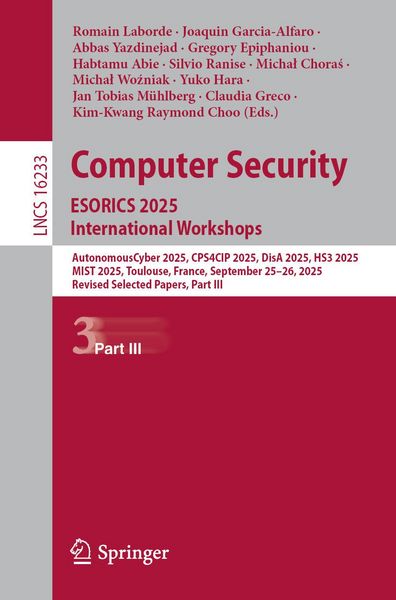 Produktbild: Computer Security. ESORICS 2025 International Workshops