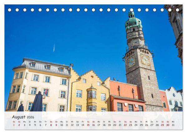 Produktbild: Innsbruck - Die sch&ouml;ne Hauptstadt Tirols (Tischkalender 2026 DIN A5 quer), CALVENDO Monatskalender