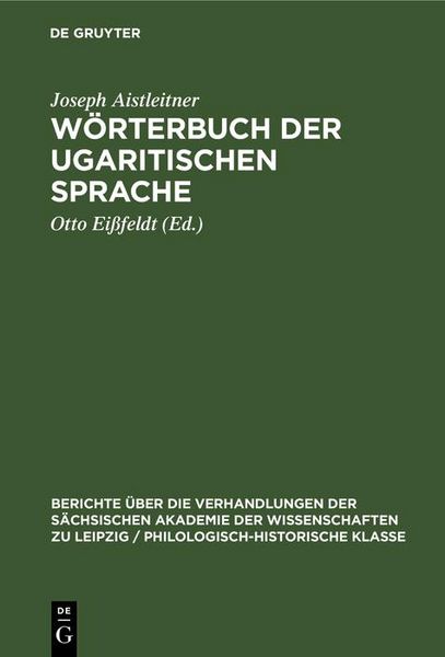 Produktbild: W&ouml;rterbuch der ugaritischen Sprache