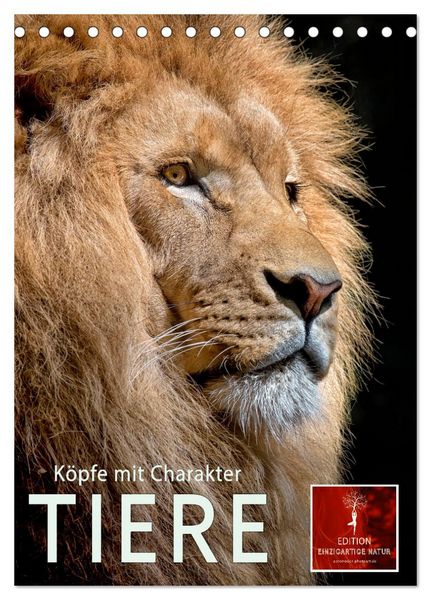 Produktbild: Tiere - K&ouml;pfe mit Charakter (Tischkalender 2026 DIN A5 hoch), CALVENDO Monatskalender