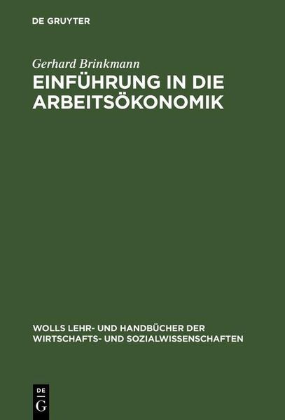 Produktbild: Einf&uuml;hrung in die Arbeits&ouml;konomik