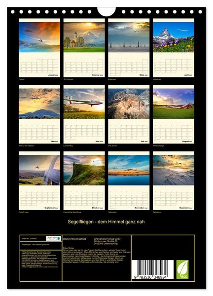 Produktbild: Segelfliegen - dem Himmel ganz nah (Wandkalender 2026 DIN A4 hoch), CALVENDO Monatskalender