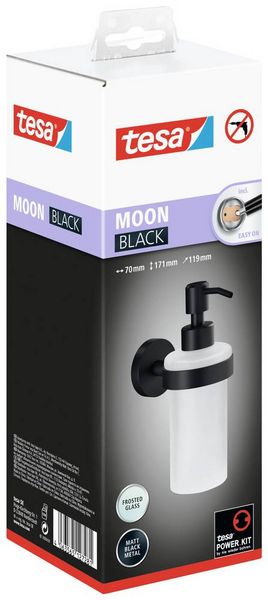 Produktbild: Tesa MOON BLACK 40565-00000-00 Seifenspender 200ml Schwarz (matt), Glas satiniert