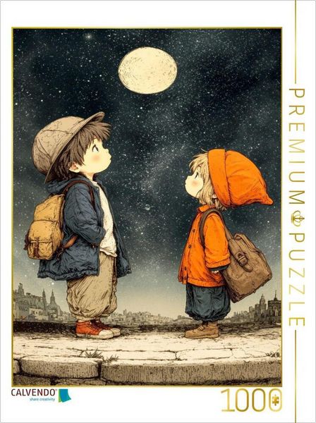 CALVENDO Puzzle So ein großer Mond und so viele Sterne | 1000 Teile Lege-Größe 64x48cm Foto-Puzzle für glückliche Stunden, Sonstige von , Calvendo