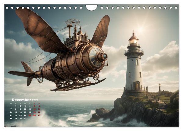Produktbild: Steampunk - Die Welt der Leuchtt&uuml;rme (Wandkalender 2026 DIN A4 quer), CALVENDO Monatskalender