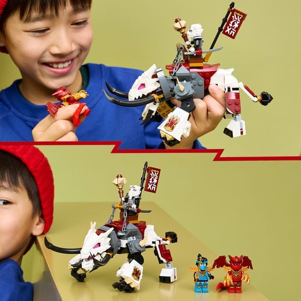 Produktbild: LEGO NINJAGO 71863 Zilvar auf seinem Drachentier Grimtak, Spielzeugmonster mit 3 Minifiguren