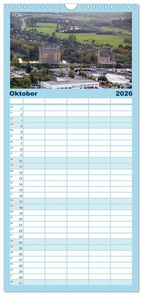 Produktbild: Familienplaner 2026 - &Uuml;ber den D&auml;chern von Leipzig mit 5 Spalten (Wandkalender, 21 x 45 cm) CALVENDO