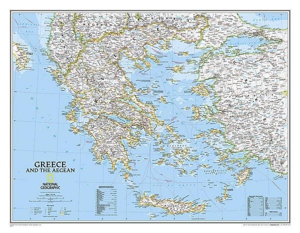 Produktbild: National Geographic Greece Wall Map - Classic (30.25 X 23.5 In)