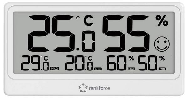 Produktbild: Renkforce RF-6416470 Thermo-/Hygrometer Wei&szlig; RF-6416470