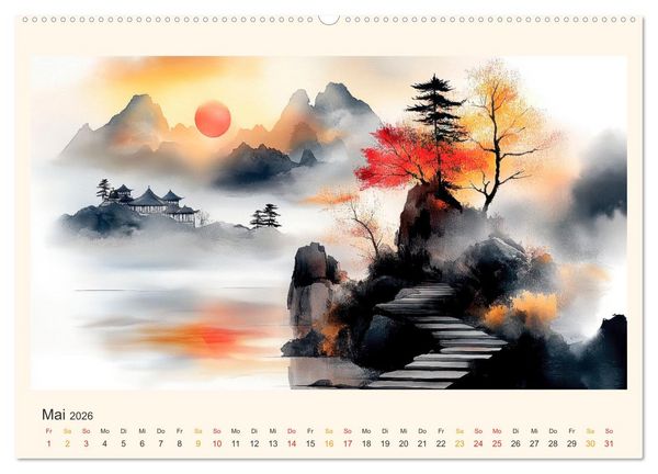 Produktbild: Japan - die Farben der Tradition (Wandkalender 2026 DIN A2 quer), CALVENDO Monatskalender