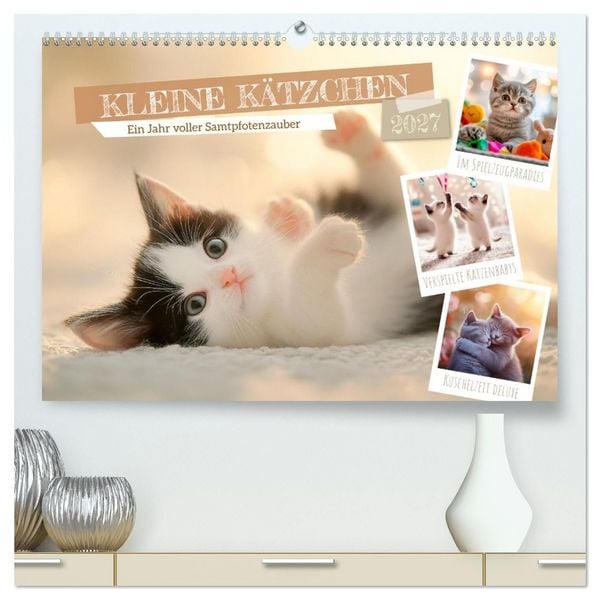 Produktbild: Kleine K&auml;tzchen - Ein Jahr voller Samtpfotenzauber (hochwertiger Premium Wandkalender 2027 DIN A2 quer), Kunstdruck in Hochglanz