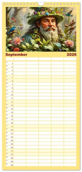 Produktbild: Familienplaner 2026 - Unsterbliche Mythen des Nordens mit 5 Spalten (Wandkalender, 21 x 45 cm) CALVENDO