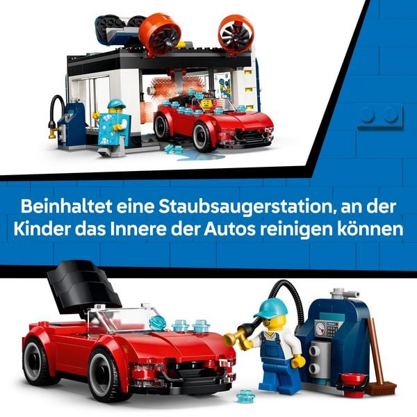 Produktbild: LEGO City 60497 Waschstra&szlig;e, Bauset mit 2 Spielzeugautos f&uuml;r Kinder ab 6 Jahren