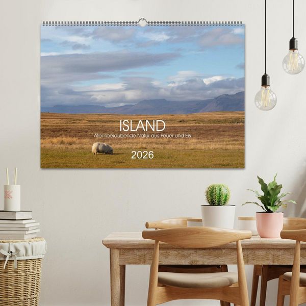 Produktbild: ISLAND Atemberaubende Natur aus Feuer und Eis (Wandkalender 2026 DIN A2 quer), CALVENDO Monatskalender