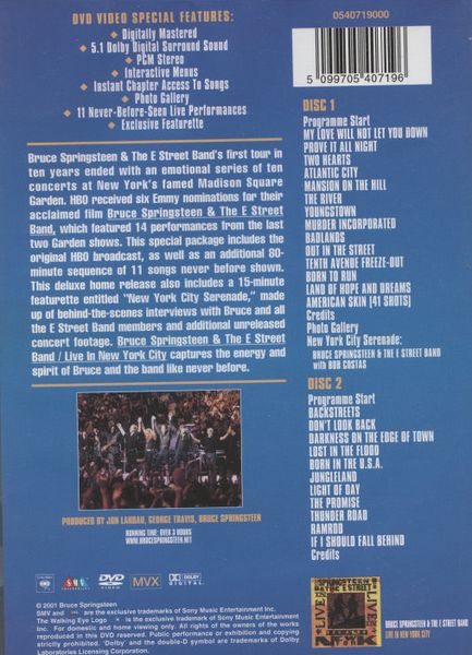 Produktbild: Bruce Springsteen-Live in New York City [2 DVDs]