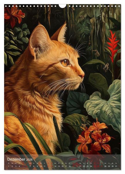 Produktbild: Katzen Kunstillustrationen (Wandkalender 2026 DIN A3 hoch), CALVENDO Monatskalender