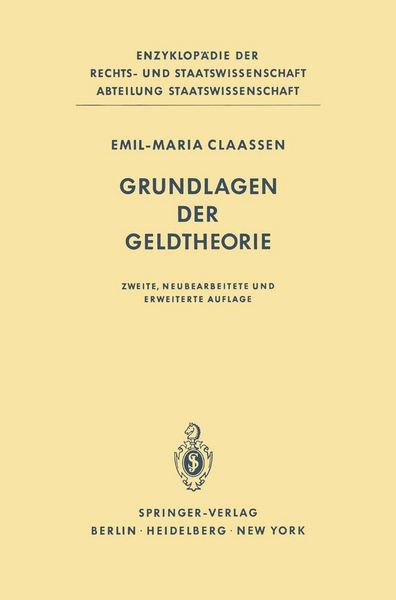 Produktbild: Grundlagen der Geldtheorie