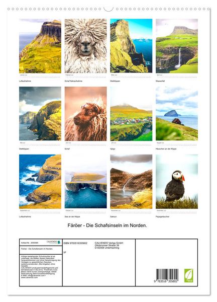 Produktbild: F&auml;r&ouml;er - Die Schafsinseln im Norden. (hochwertiger Premium Wandkalender 2026 DIN A2 hoch), Kunstdruck in Hochglanz