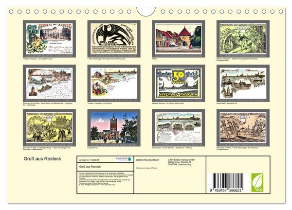 Produktbild: Gru&szlig; aus Rostock (Wandkalender 2026 DIN A4 quer), CALVENDO Monatskalender