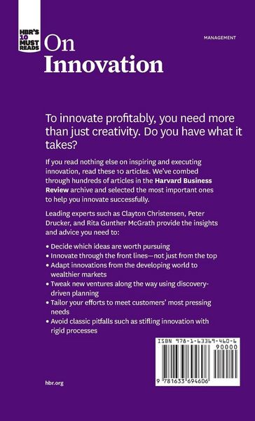 Produktbild: HBR's 10 Must Reads on Innovation (with featured article "The Discipline of Innovation," by Peter F. Drucker)