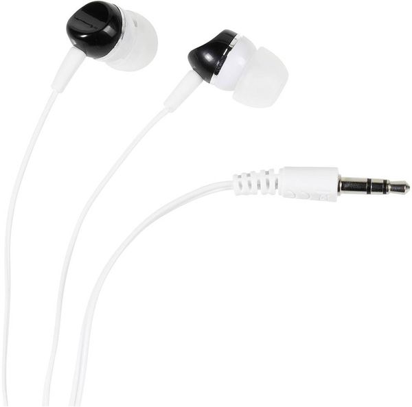 Vivanco SR 3 BLACK In Ear Kopfhörer kabelgebunden Weiß, Schwarz