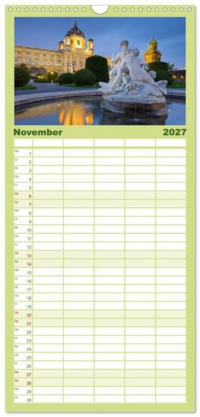 Produktbild: Familienplaner 2027 - Traumhaftes Wien mit 5 Spalten (Wandkalender, 21 x 45 cm) CALVENDO