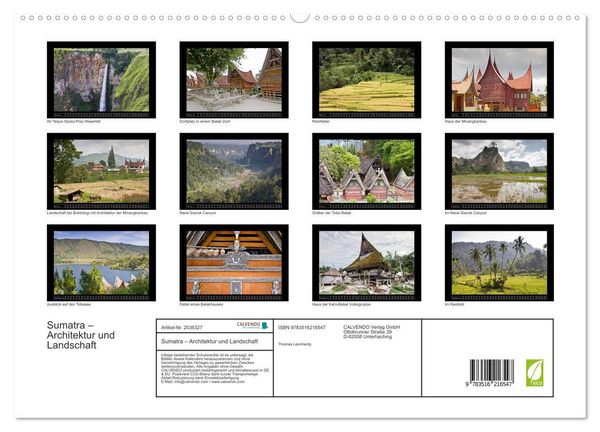 Produktbild: Sumatra &ndash; Architektur und Landschaft (hochwertiger Premium Wandkalender 2026 DIN A2 quer), Kunstdruck in Hochglanz