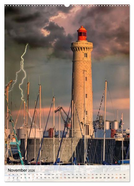 Produktbild: Leuchtt&uuml;rme im Gewitter (Wandkalender 2026 DIN A2 hoch), CALVENDO Monatskalender