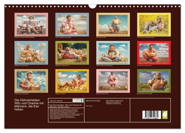 Produktbild: Die H&uuml;hnerhelden. Witz und Charme mit M&auml;nnern, die Eier haben (Wandkalender 2026 DIN A3 quer), CALVENDO Monatskalender
