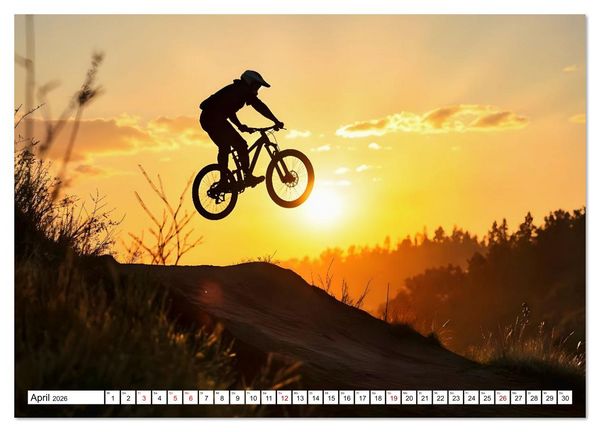 Produktbild: Elemental Ride. Mountainbike-Action durch Schnee, Matsch, Sonne und Laub (Wandkalender 2026 DIN A2 quer), CALVENDO Monatskalender