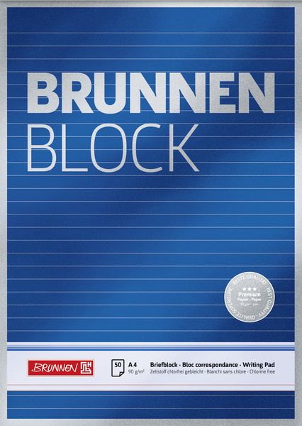 Produktbild: Brunnen Briefbl. A4 90g lin. Premium
