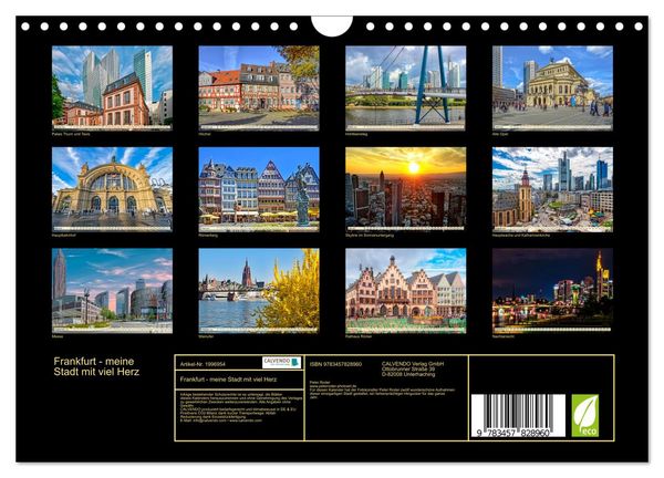 Produktbild: Frankfurt - meine Stadt mit viel Herz (Wandkalender 2026 DIN A4 quer), CALVENDO Monatskalender