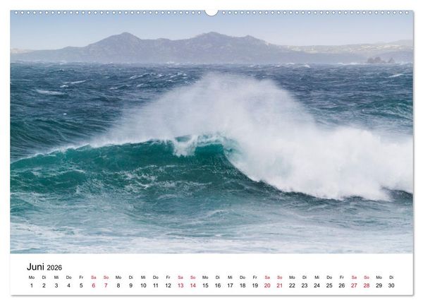 Produktbild: Naturschauspiel Wellen (hochwertiger Premium Wandkalender 2026 DIN A2 quer), Kunstdruck in Hochglanz