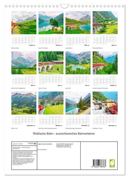 Produktbild: Rh&auml;tische Bahn - aussichtsreiches Bahnerlebnis (Wandkalender 2026 DIN A3 hoch), CALVENDO Monatskalender