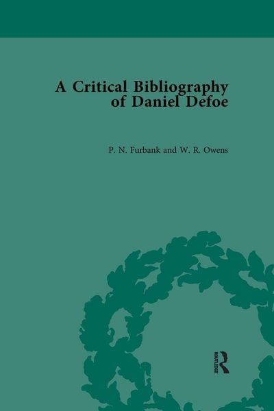 Produktbild: A Critical Bibliography of Daniel Defoe