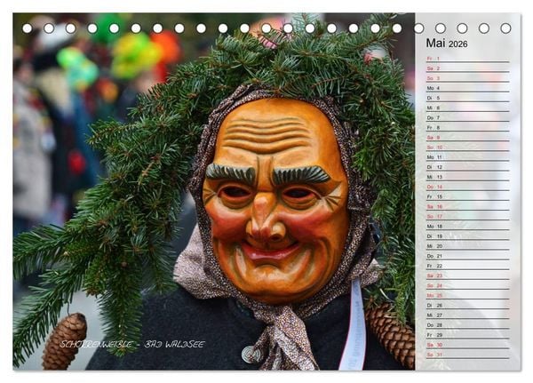 Produktbild: Schw&auml;bisch alemannische Fasnet (Tischkalender 2026 DIN A5 quer), CALVENDO Monatskalender