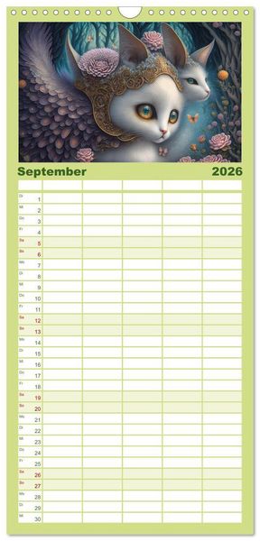 Produktbild: Familienplaner 2026 - M&auml;rchenhafte Wesen - Im Land der Fabeltiere mit 5 Spalten (Wandkalender, 21 x 45 cm) CALVENDO