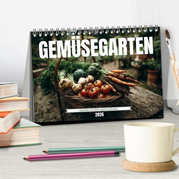 Produktbild: Gem&uuml;segarten - Gem&uuml;se aus dem eigenen Garten (Tischkalender 2026 DIN A5 quer), CALVENDO Monatskalender