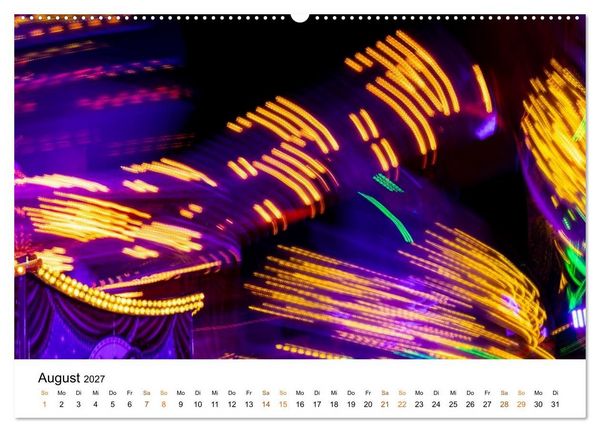 Produktbild: Lichter des Jahrmarkts in Langzeitbelichtung (hochwertiger Premium Wandkalender 2027 DIN A2 quer), Kunstdruck in Hochglanz