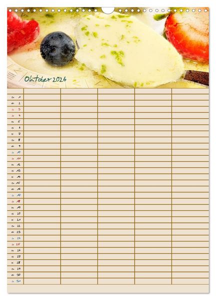 Produktbild: Italienische K&uuml;che mit Familienplaner (Wandkalender 2026 DIN A3 hoch), CALVENDO Monatskalender