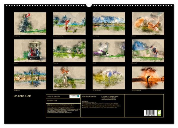 Produktbild: Ich liebe Golf (Wandkalender 2026 DIN A2 quer), CALVENDO Monatskalender