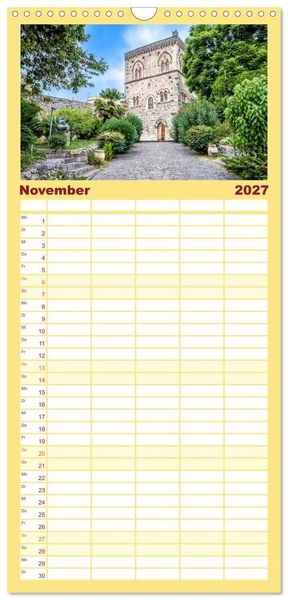 Produktbild: Familienplaner 2027 - Taormina - Juwel Siziliens mit antikem Charme mit 5 Spalten (Wandkalender, 21 x 45 cm) CALVENDO