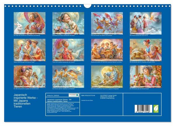 Produktbild: Japanisch inspirierte Werke - Mit Japans traditionellen Tieren (Wandkalender 2027 DIN A3 quer), CALVENDO Monatskalender