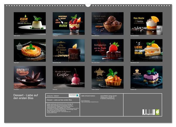Produktbild: Dessert - Liebe auf den ersten Biss (Wandkalender 2026 DIN A2 quer), CALVENDO Monatskalender