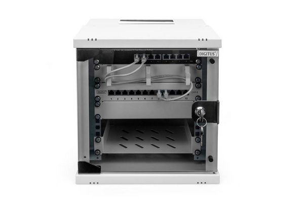 Produktbild: Digitus DN-49100 10 Zoll Wandgeh&auml;use 6 HE Grau, Grau (Metallgeh&auml;use), Grau (RAL 7035)