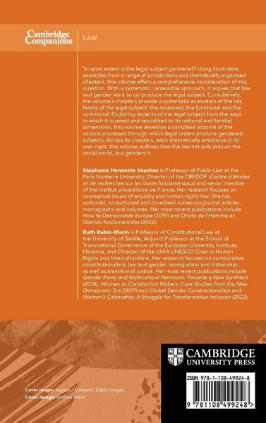 Produktbild: The Cambridge Companion to Gender and the Law