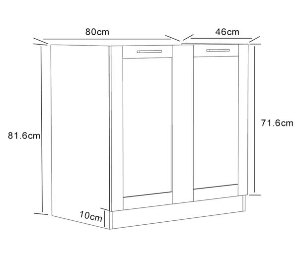 Produktbild: Sp&uuml;lunterschrank Breite 80 cm Sp&uuml;lenschrank Colura